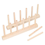 Bamboo Dish Plate Lightweight Portable Environmental Friendly Durable Pine Wood Dish Rack5 Grids 23cm