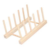 Bamboo Dish Plate Lightweight Portable Environmental Friendly Durable Pine Wood Dish Rack5 Grids 23cm