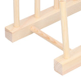 Bamboo Dish Plate Lightweight Portable Environmental Friendly Durable Pine Wood Dish Rack5 Grids 23cm - Extra Image