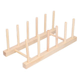 Bamboo Dish Plate Lightweight Portable Environmental Friendly Durable Pine Wood Dish Rack5 Grids 28cm