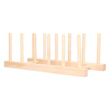 Bamboo Dish Plate Lightweight Portable Environmental Friendly Durable Pine Wood Dish Rack5 Grids 28cm