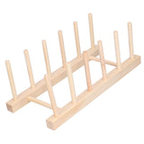 Bamboo Dish Plate Lightweight Portable Environmental Friendly Durable Pine Wood Dish Rack5 Grids 28cm - Extra Image