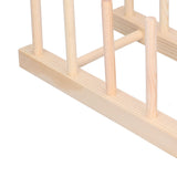 Bamboo Dish Plate Lightweight Portable Environmental Friendly Durable Pine Wood Dish Rack5 Grids 28cm - Extra Image