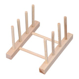 Bamboo Dish Plate Lightweight Portable Environmental Friendly Durable Pine Wood Dish Rack3 Grids 18cm