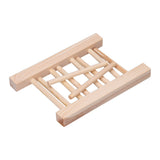 Bamboo Dish Plate Lightweight Portable Environmental Friendly Durable Pine Wood Dish Rack3 Grids 18cm - Extra Image