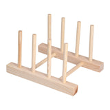 Bamboo Dish Plate Lightweight Portable Environmental Friendly Durable Pine Wood Dish Rack3 Grids 18cm - Extra Image