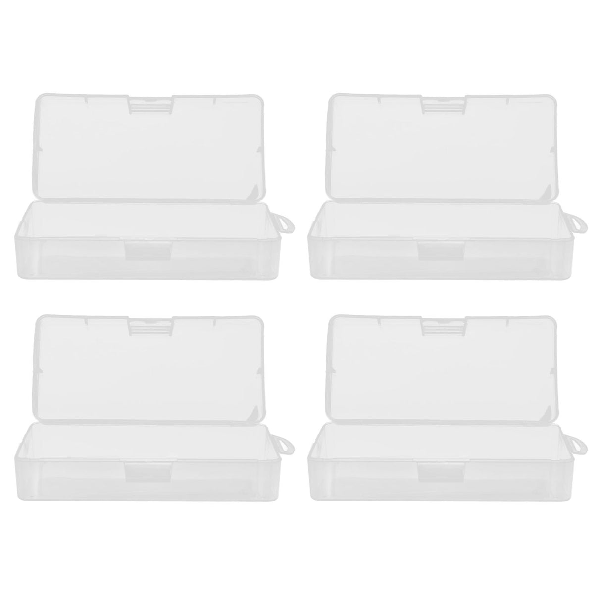 Transparent Storage Box Clear Plastic Container with Hinged Cover for Small ObjectsCrafts Beads Jewelry