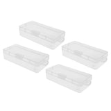 Transparent Storage Box Clear Plastic Container with Hinged Cover for Small ObjectsCrafts Beads Jewelry - Side View