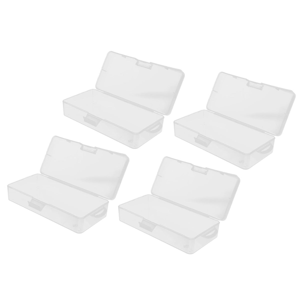Transparent Storage Box Clear Plastic Container with Hinged Cover for Small ObjectsCrafts Beads Jewelry