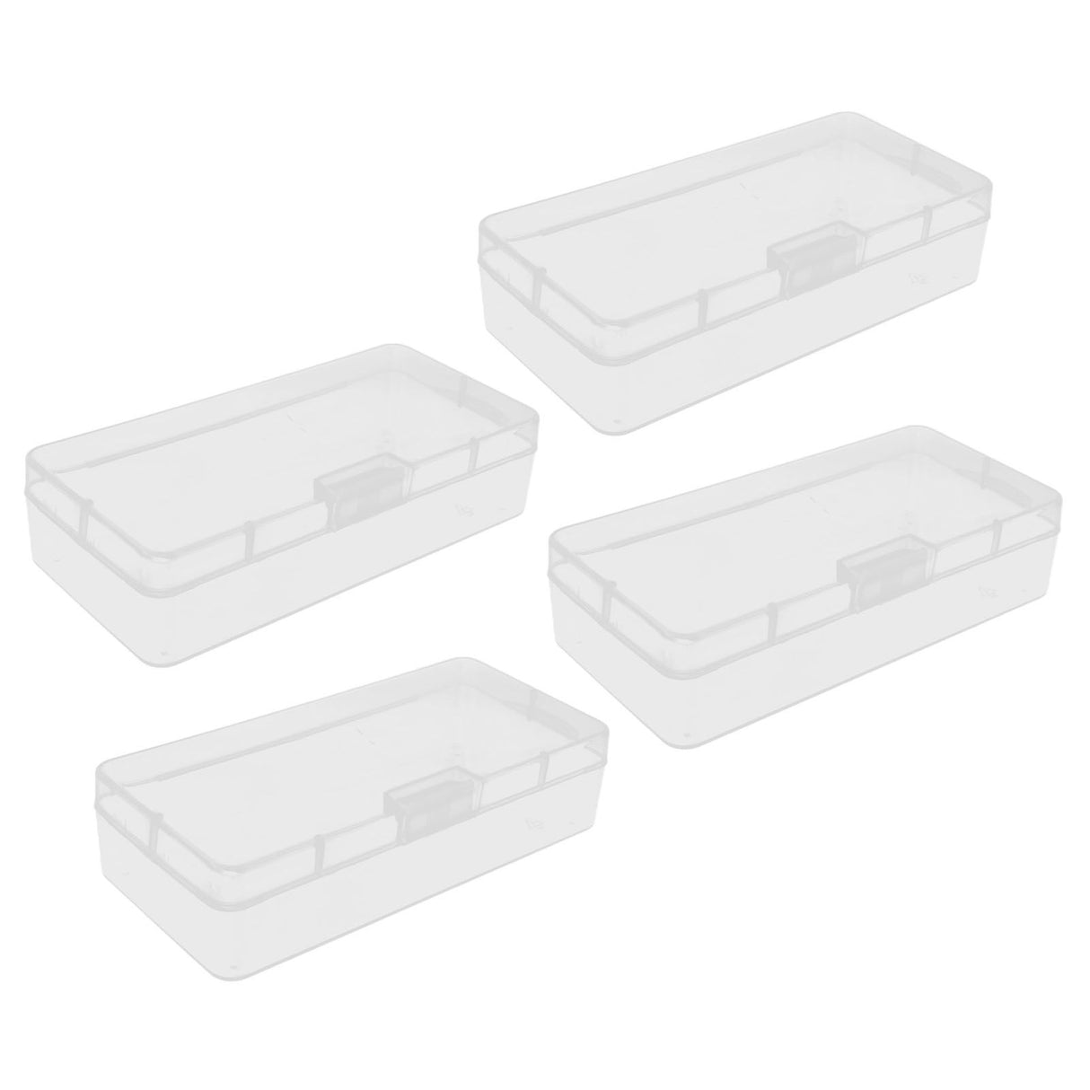 Transparent Storage Box Clear Plastic Container with Hinged Cover for Small ObjectsCrafts Beads Jewelry