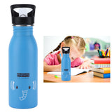 Stainless Steel Sport Water Bottle 500ml Cute Vacuum Insulated Water Bottle with Sucking Mouth for Outdoor SportsBlue Elephant