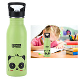 Stainless Steel Sport Water Bottle 500ml Cute Vacuum Insulated Water Bottle with Sucking Mouth for Outdoor SportsGreen Panda - Extra Image