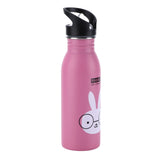 Stainless Steel Sport Water Bottle 500ml Cute Vacuum Insulated Water Bottle with Sucking Mouth for Outdoor SportsPink Bunny