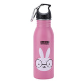 K601 Cute Cartoon Water Bottle Insulated Vacumm Stainless Steel Sport Water Bottle for KidPink Rabbit