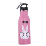 K601 Cute Cartoon Water Bottle Insulated Vacumm Stainless Steel Sport Water Bottle for KidPink Rabbit