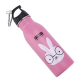 K601 Cute Cartoon Water Bottle Insulated Vacumm Stainless Steel Sport Water Bottle for KidPink Rabbit - Top-Down View