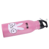 K601 Cute Cartoon Water Bottle Insulated Vacumm Stainless Steel Sport Water Bottle for KidPink Rabbit