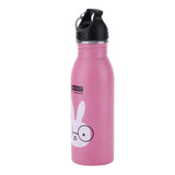 K601 Cute Cartoon Water Bottle Insulated Vacumm Stainless Steel Sport Water Bottle for KidPink Rabbit