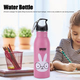 K601 Cute Cartoon Water Bottle Insulated Vacumm Stainless Steel Sport Water Bottle for KidPink Rabbit