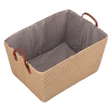 Large Collapsible Storage Basket Foldable Storage Bin for Toys Books Bedroom ClosetPale Yellow - Side View