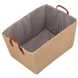 Large Collapsible Storage Basket Foldable Storage Bin for Toys Books Bedroom ClosetPale Yellow - Low Angle