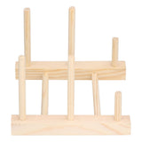 Wooden Dish Plate Drain Rack Non Defrmation Dinnerware Storage Organizer for Dish Plate Bowl Cup Pot Lid - Side View