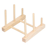 Wooden Dish Plate Drain Rack Non Defrmation Dinnerware Storage Organizer for Dish Plate Bowl Cup Pot Lid