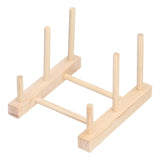 Wooden Dish Plate Drain Rack Non Defrmation Dinnerware Storage Organizer for Dish Plate Bowl Cup Pot Lid