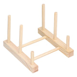 Wooden Dish Plate Drain Rack Non Defrmation Dinnerware Storage Organizer for Dish Plate Bowl Cup Pot Lid