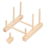 Wooden Dish Plate Drain Rack Non Defrmation Dinnerware Storage Organizer for Dish Plate Bowl Cup Pot Lid - Extra Image