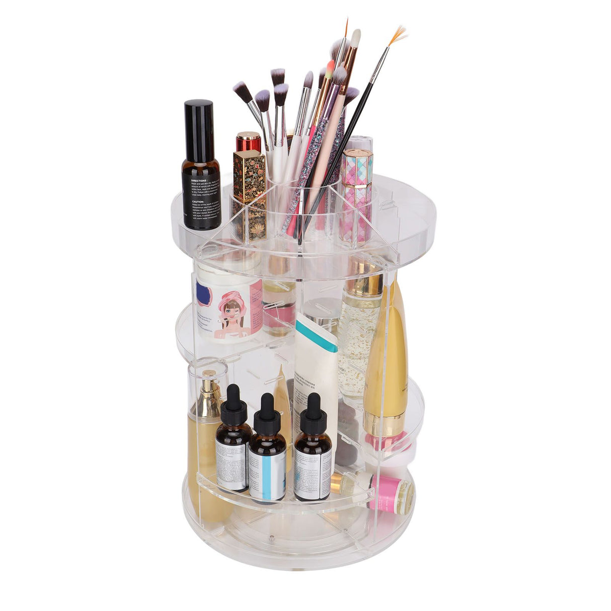 Makeup Organizer 360 Degree Rotation Cosmetic Storage Box Large Capacity Acrylic Jewelry Storage Rack