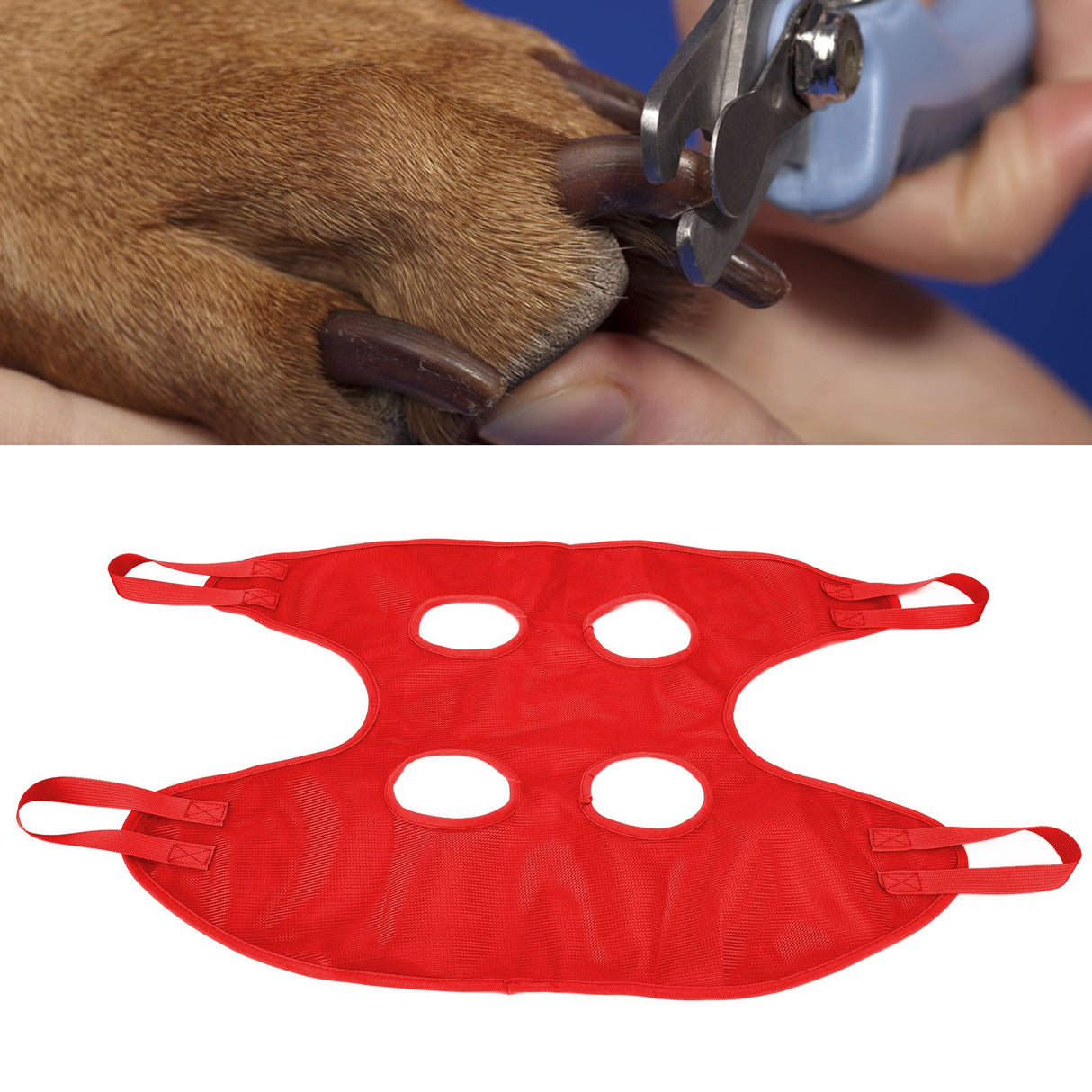 Dog Grooming Sling Multifunctional Pet Grooming Hammock Helper for Bathing Washing Grooming and Trimming NailRed S