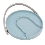 Kitchen Storage Turntable Non Skid Kitchen Spice Beverage Pull Out Organizer Rack for Kitchen Cabinets PantryBlue - Front View