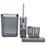 7Pcs/Set Plastic Bathroom Accessory Grey Toothbrush Holder Soap Tray Kit for Home Hotel