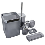 7Pcs/Set Plastic Bathroom Accessory Grey Toothbrush Holder Soap Tray Kit for Home Hotel