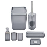 7Pcs/Set Plastic Bathroom Accessory Grey Toothbrush Holder Soap Tray Kit for Home Hotel