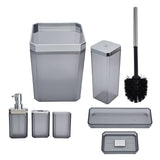 7Pcs/Set Plastic Bathroom Accessory Grey Toothbrush Holder Soap Tray Kit for Home Hotel - Close-Up Angle