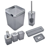 7Pcs/Set Plastic Bathroom Accessory Grey Toothbrush Holder Soap Tray Kit for Home Hotel