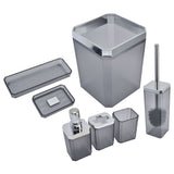 7Pcs/Set Plastic Bathroom Accessory Grey Toothbrush Holder Soap Tray Kit for Home Hotel - Extra Image