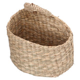 Hanging Basket Seagrass Woven Wall Hanging Storage Basket Organizer for Home Garden Decoration - Top-Down View