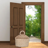 Hanging Basket Seagrass Woven Wall Hanging Storage Basket Organizer for Home Garden Decoration
