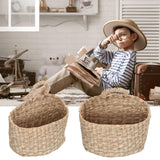 Hanging Basket Seagrass Woven Wall Hanging Storage Basket Organizer for Home Garden Decoration