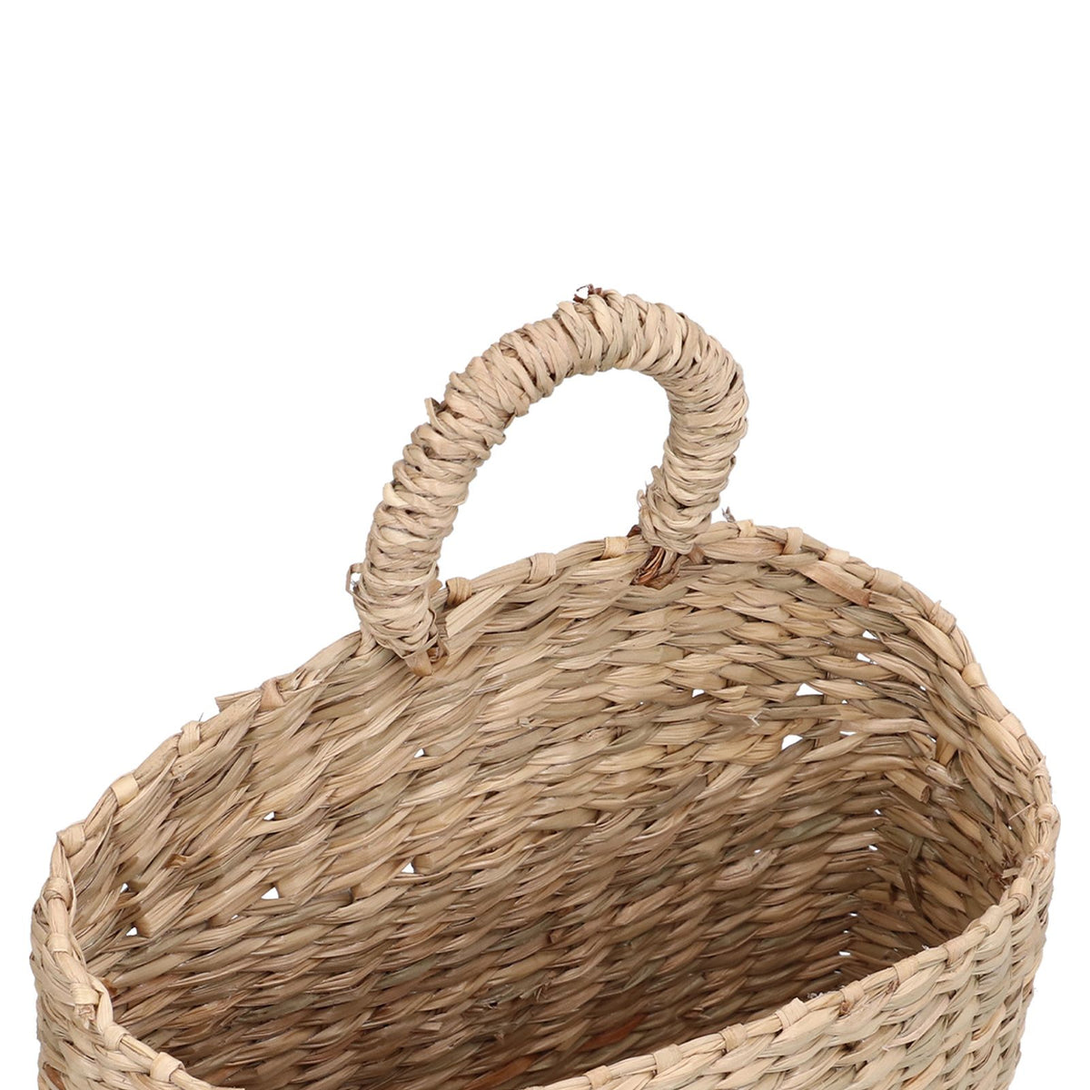 Hanging Basket Seagrass Woven Wall Hanging Storage Basket Organizer for Home Garden Decoration