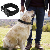 Traction Dog Collar with Buckle Nylon Iron Training Hunting Collar Pet Accessory for OutdoorBlack XL