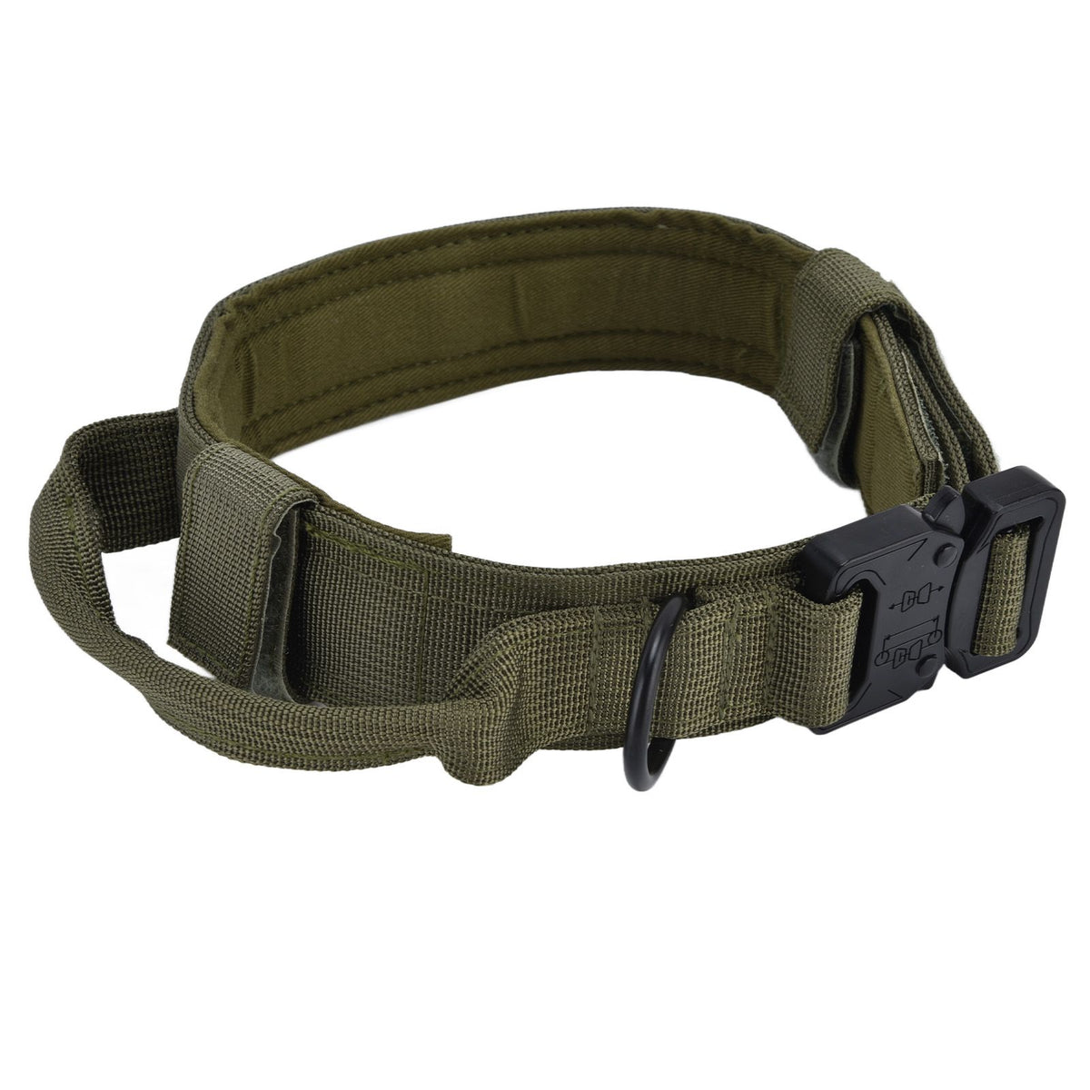 Traction Dog Collar with Buckle Nylon Iron Training Hunting Collar Pet Accessory for OutdoorGreen M