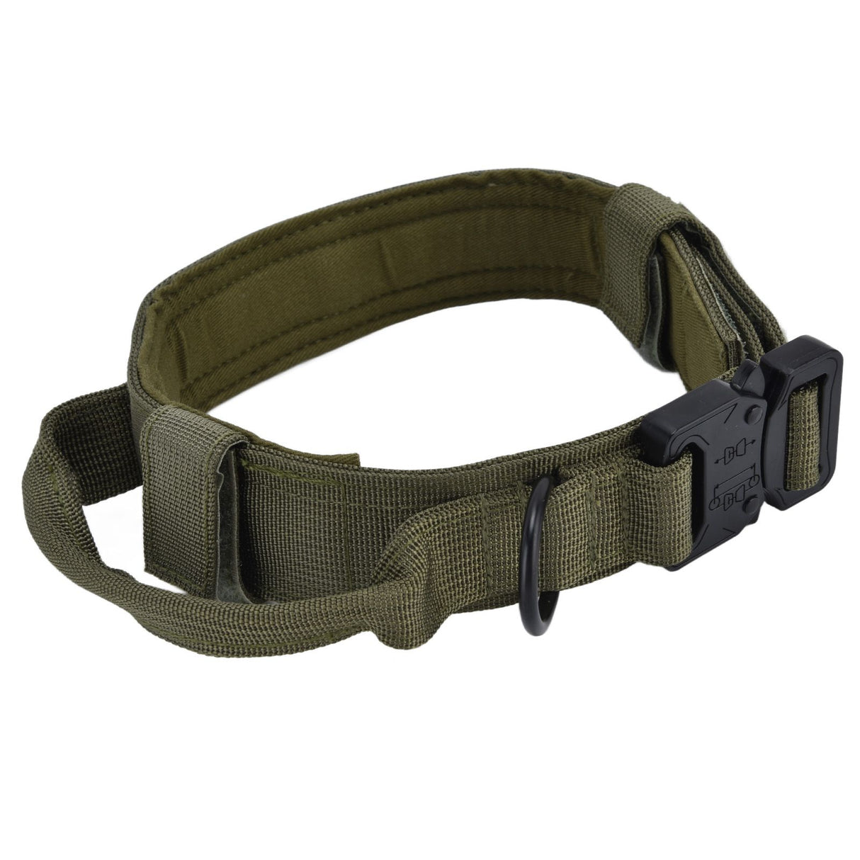 Traction Dog Collar with Buckle Nylon Iron Training Hunting Collar Pet Accessory for OutdoorGreen M
