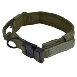 Traction Dog Collar with Buckle Nylon Iron Training Hunting Collar Pet Accessory for OutdoorGreen M - Close-Up Angle