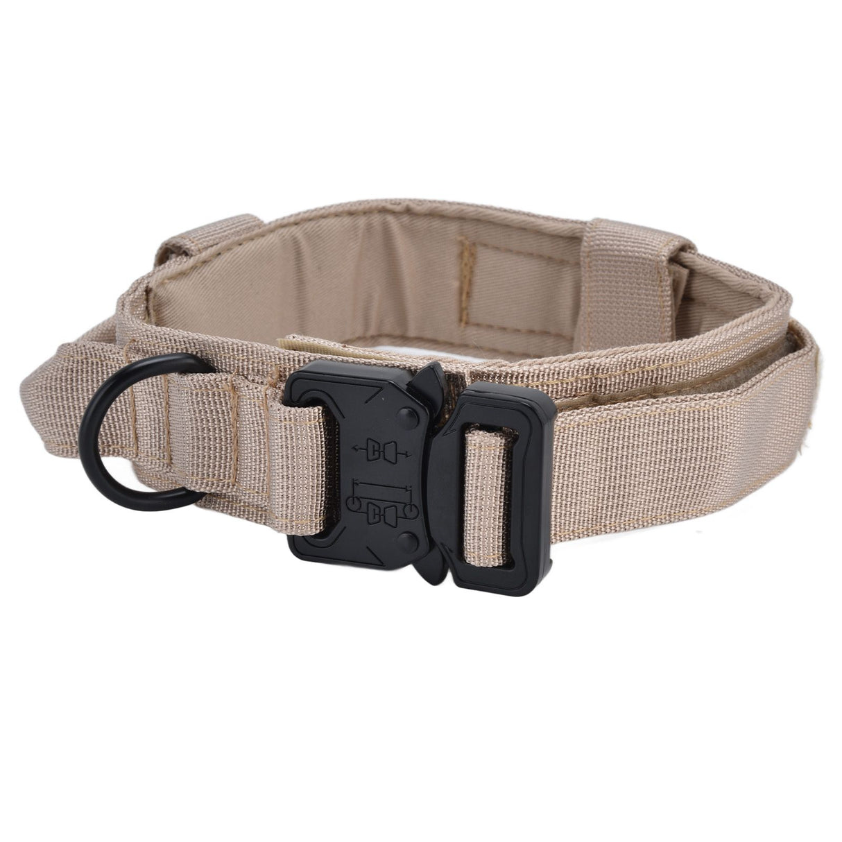 Traction Dog Collar with Buckle Nylon Iron Training Hunting Collar Pet Accessory for OutdoorKhaki XL