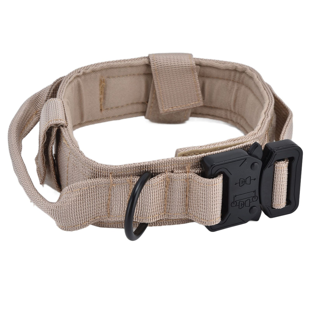 Traction Dog Collar with Buckle Nylon Iron Training Hunting Collar Pet Accessory for OutdoorKhaki XL
