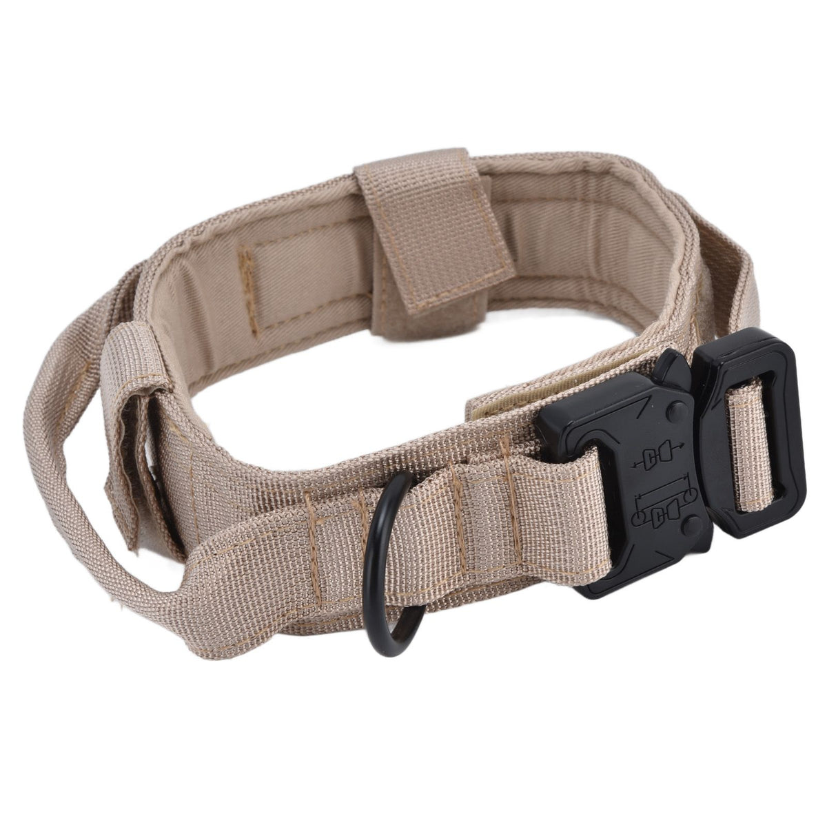 Traction Dog Collar with Buckle Nylon Iron Training Hunting Collar Pet Accessory for OutdoorKhaki XL